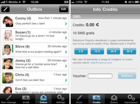 mySMS para iPhone o cómo reducir el gasto en envíos de SMS