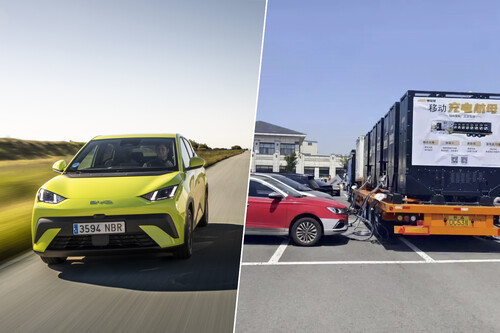 Esses caminhões foram a solução para resolver as filas para recarregar nas estradas / Imagem: BYD e @DriveGreen80167