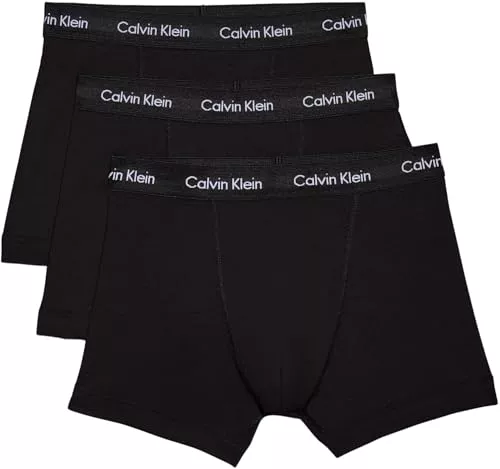 Calvin Klein Pack de 3 Calzoncillos Bóxer para Hombre Algodón Elástico, Negro