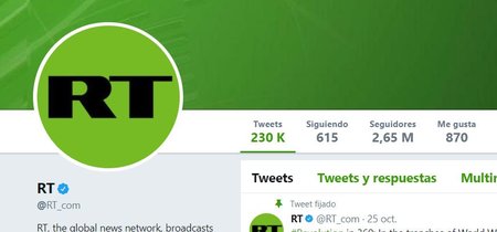 Twitter no mostrará publicidad del medio ruso RT por interferir en las presidenciales estadounidenses