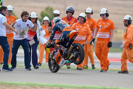 Brad Binder Celebrating Moto3 Title 2016