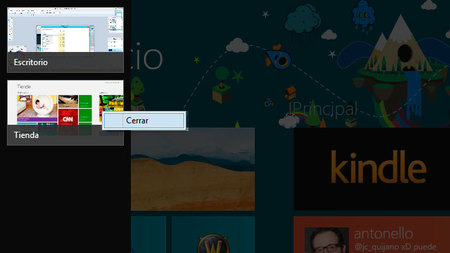 Cerrar una aplicación Windows 8