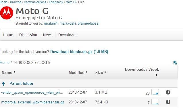 Moto G open source