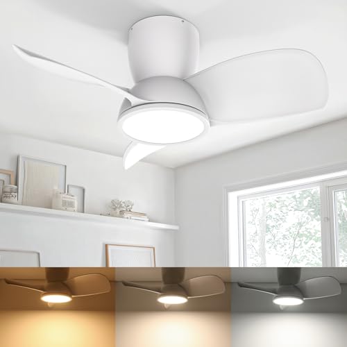 Ateroll Ventilador de Techo con Luz, Ø76CM