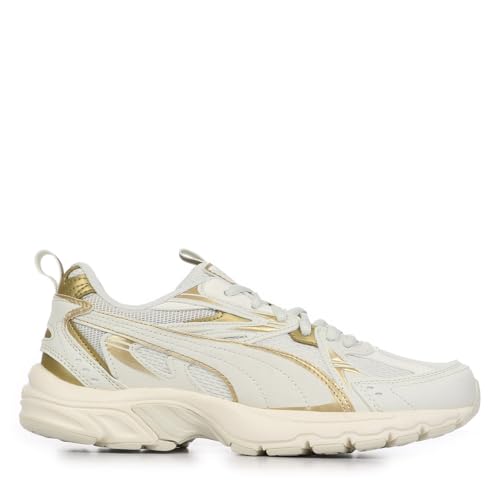 Puma Milenio Tech Wmns Dayinight, Zapatillas Deportivas para Mujer, Vapor Gray Puma Gold Warm White, 38 EU