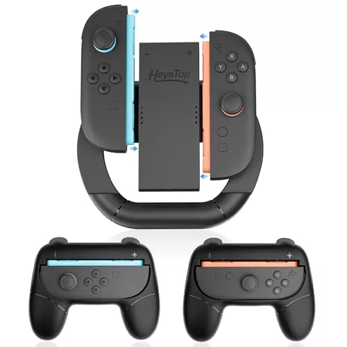 HEYSTOP Joy-Con Grip Compatible con Nintendo Switch 2, Set de Fundas 3 en 1 para Joy-Con, Accesorios para Mandos de Juego,Juegos de Carreras Compatible con el Control Compatible con Nintendo Switch 2
