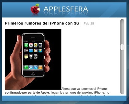 Widget para leer Applesfera, creado por uno de nuestros lectores