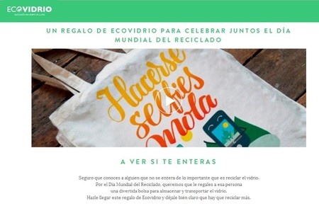 Ecovidrio regala bolsas en el Día Mundial del Reciclado #aversiteenteras