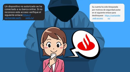 "Su cuenta ha sido bloqueada por seguridad": el falso SMS del Santander para robarte ahora apunta a Rusia