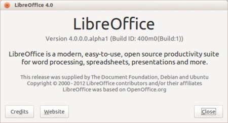 LibreOffice ya prepara la versión 4.0 que tiene su primera versión alpha