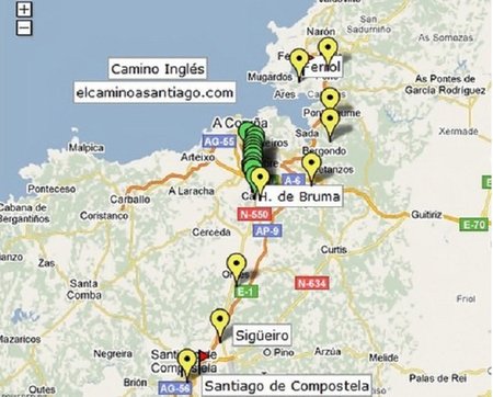 Camino Inglés-Mapa