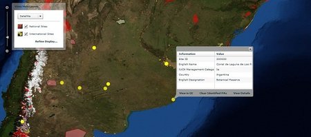 Mapa interactivo de los espacios naturales protegidos en el mundo entero