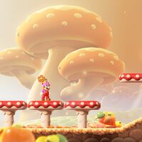 Bosque de hongos extensibles al 100% en Super Mario Bros. Wonder