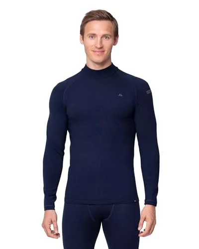 DANISH ENDURANCE Camiseta Térmica de Lana Merino para el Frío Extremo para Hombre, Azul Marino Oscuro, M