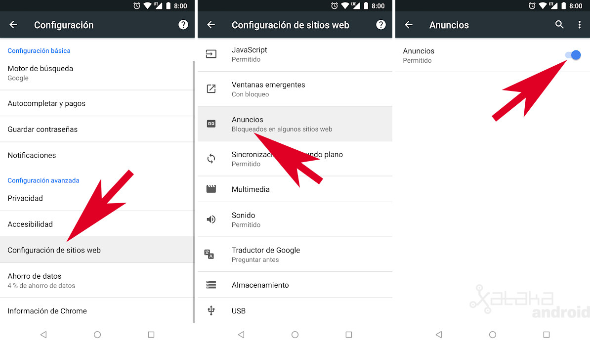 Cómo activar el bloqueador de anuncios de Chrome para Android