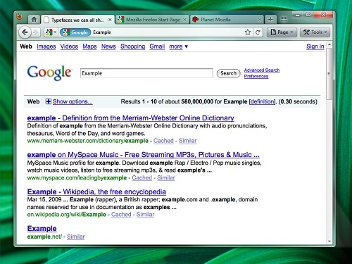 mockup para Firefox 4 en Windows