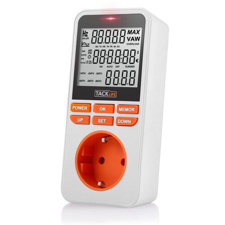 Cupón de descuento de 5 euros en el medidor de consumo de energía Tacklife-MPM02: disponible por 14,99 euros en Amazon