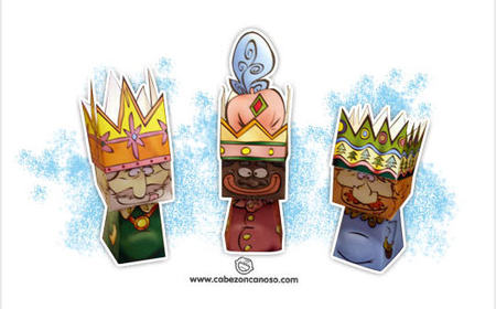 Los recortables de los tres Reyes Magos que estábais buscando