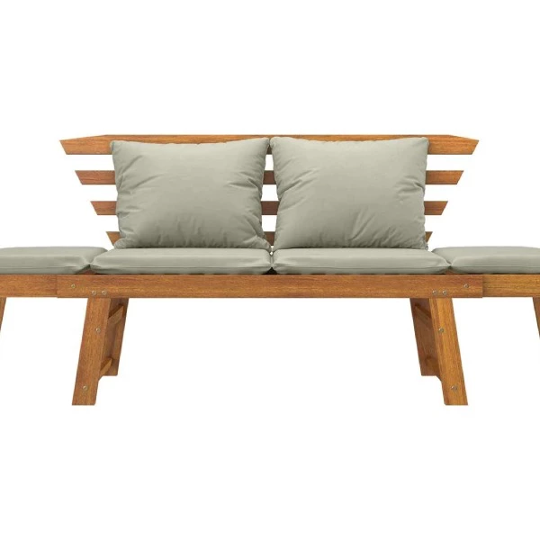 Banco de madera de acacia para jardín gris
