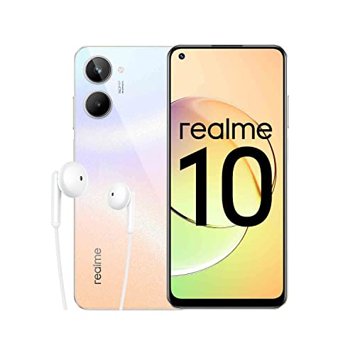 realme 10-8+128GB smartphone, Pantalla Super AMOLED de 90 Hz, Cámara de 50 MP con Color IA, Procesador Helio G99, Gran batería de 5000 mAh, Carga SUPERVOOC de 33 W, Blanco, Versión española