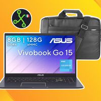 Laptop barata con teclado completo y 128 GB de memoria. Trae estuche de transporte de regalo 