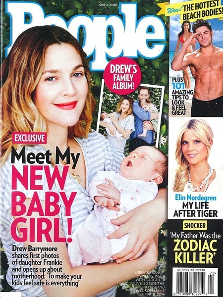 Totalmente adorable Drew Barrymore presentándonos a su nena