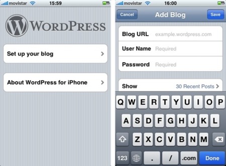 Wordpress para iPhone ya disponible en la AppStore