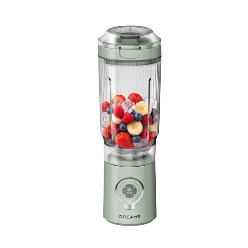 DREAME PortFresh, Batidora Portátil, Base del Motor Desmontable, Carga Rápida, Vaso de Mezcla de 880 ml Sin BPA (bate 500 ml), 5 Funciones Preconfiguradas, Autolimpieza, Apta para Lavavajillas, Verde