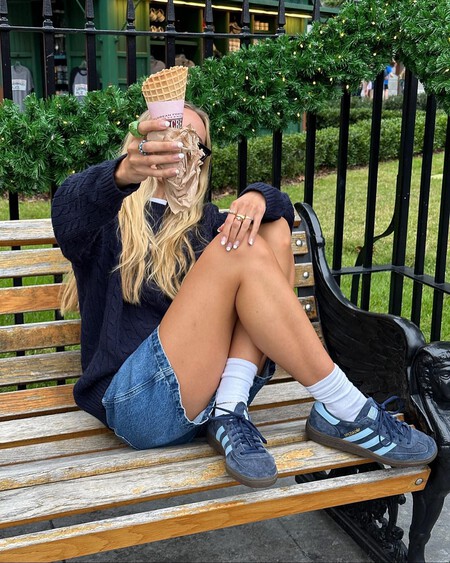 Zapatillas Adidas Azul Marino Samba Elegantes Bonitas Delicadas Azul Cielo Baby Blue Primavera