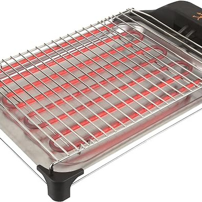 Jata - Barbacoa eléctrica Jata BQ101 especial para cocinar sin humo en interiores.