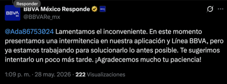 Bbva Caido Mexico 28 Mayo 2026