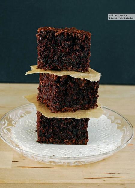Brownie de calabacín. Receta vegana