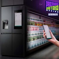 Refrigerador con enorme pantalla y control desde app. Puedes cambiar una puerta de congelador a refrigerador 