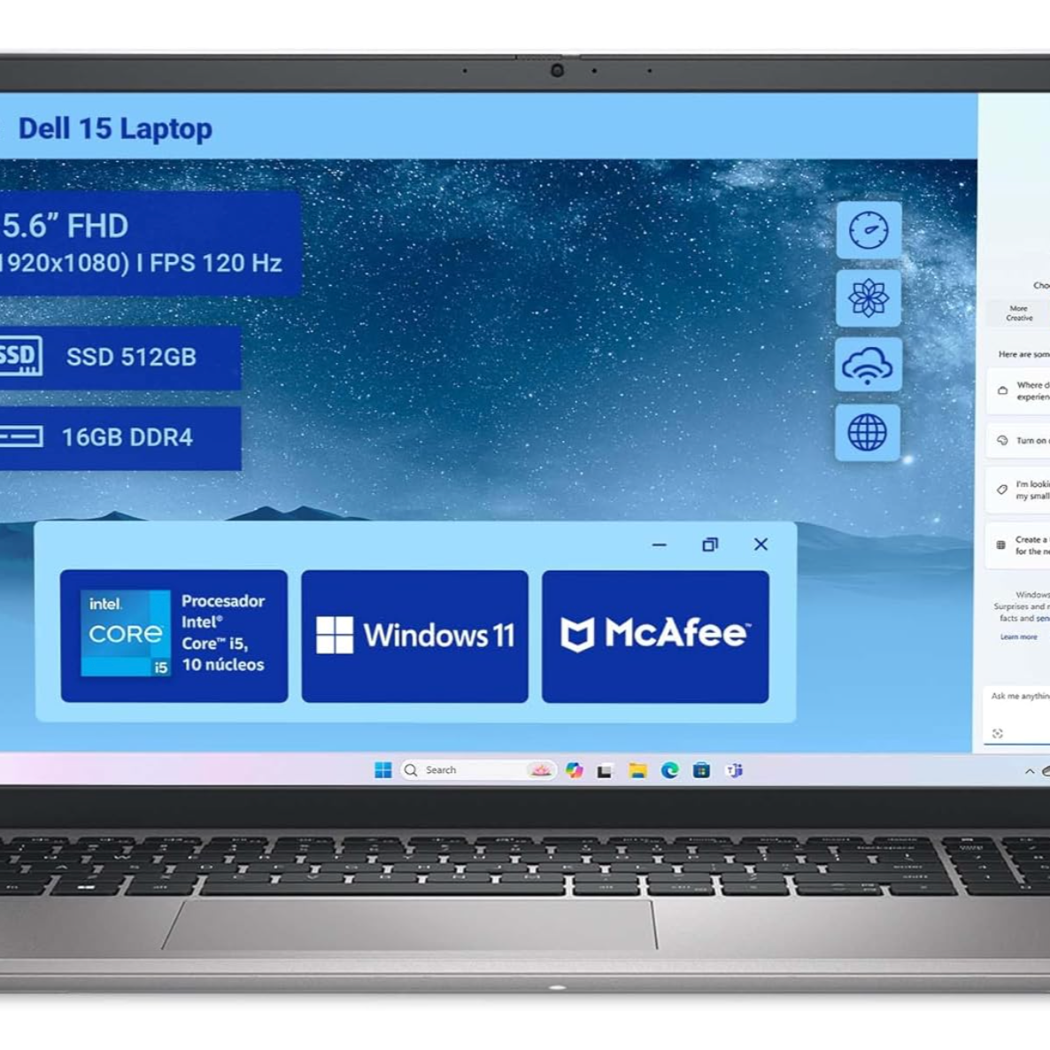 Laptop Dell 15 de 15.6 pulgadas (16/512 GB)