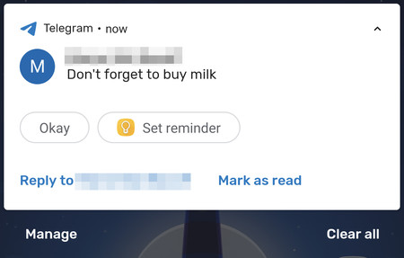 Android te permitirá crear un recordatorio a partir de la notificación de un mensaje