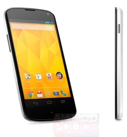 El Nexus 4 blanco se deja ver en imágenes oficiales