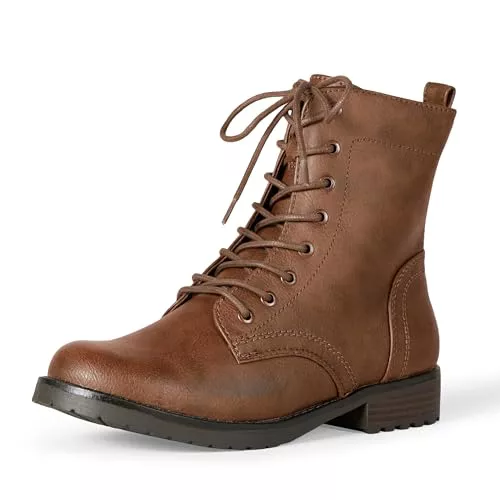 Amazon Essentials Botas de combate con cordones para mujer