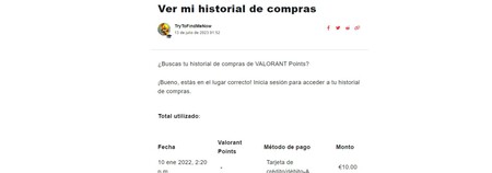 Historial De Compras Valorant
