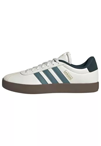 adidas VL Court 3.0 Shoes, Zapatillas Hombre, Core White Preloved Teal Aurora Ivy, 43 1/3 EU
