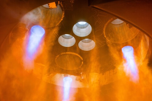 Encendido de motores de la Starship 35 antes del lanzamiento de mediados de mayo