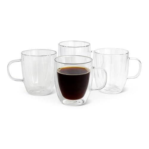 Amazon Basics Tazas de Café de Cristal de Doble Pared