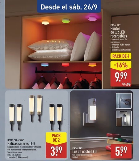 Balizas Solares Led Home Creation Folleto Aldi