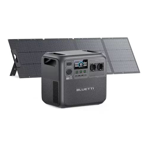 BLUETTI Elite 200 V2 Generador Solar (2025 Nuevo) con 200W Panel Solar (Enviar por Separado), 2073,6Wh Estación con 2 Tomas de CA 2600W,17 Años de Vida LiFePO4 para Acampadas, Fuera de Red, Cortes