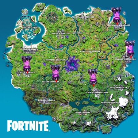 Mapa Semana 4 Artefactos Alienigenas Fortnite