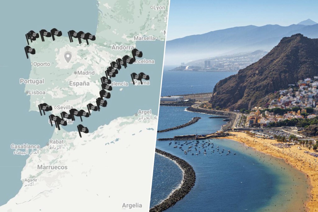 El Google Maps de las 48 playas de España que tienen Banderas Negras, de norte a sur