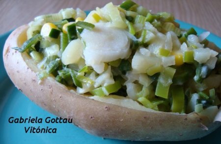 Patatas rellenas. Receta saludable
