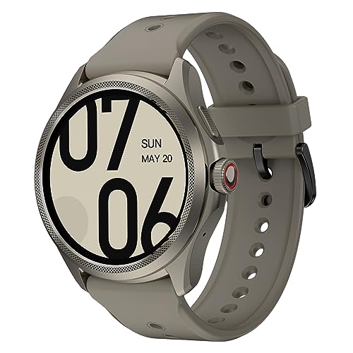 Ticwatch Pro 5 Sandstone Android Smartwatch, Snapdragon W5+ Gen 1 Wear OS Smartwatch, 80 Horas de duración de la batería, GPS Incorporado, brújula 5ATM, NFC Compatible Solo con Android