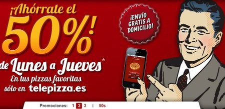Telepizza se suma a los descuentos de hasta el 50%