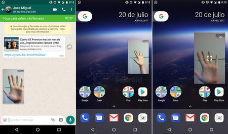 Las videollamadas de WhatsApp ya son compatibles con el modo Picture in Picture de Android O