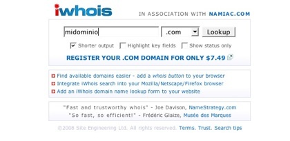 iWhois, buscador de datos de servidores whois eficaz y rápido